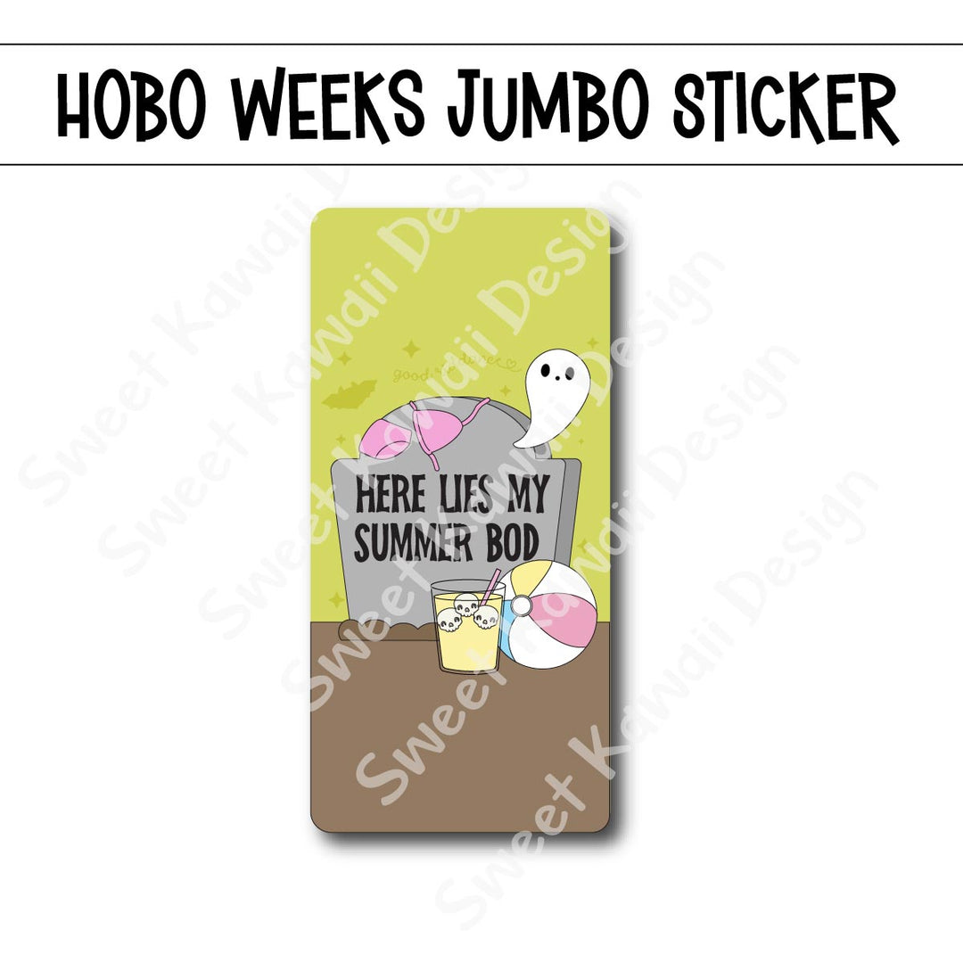 Kawaii Jumbo Sticker - Summer Bod  - Size Options Available