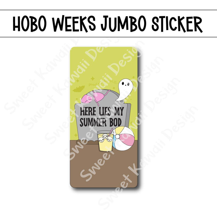 Kawaii Jumbo Sticker - Summer Bod  - Size Options Available