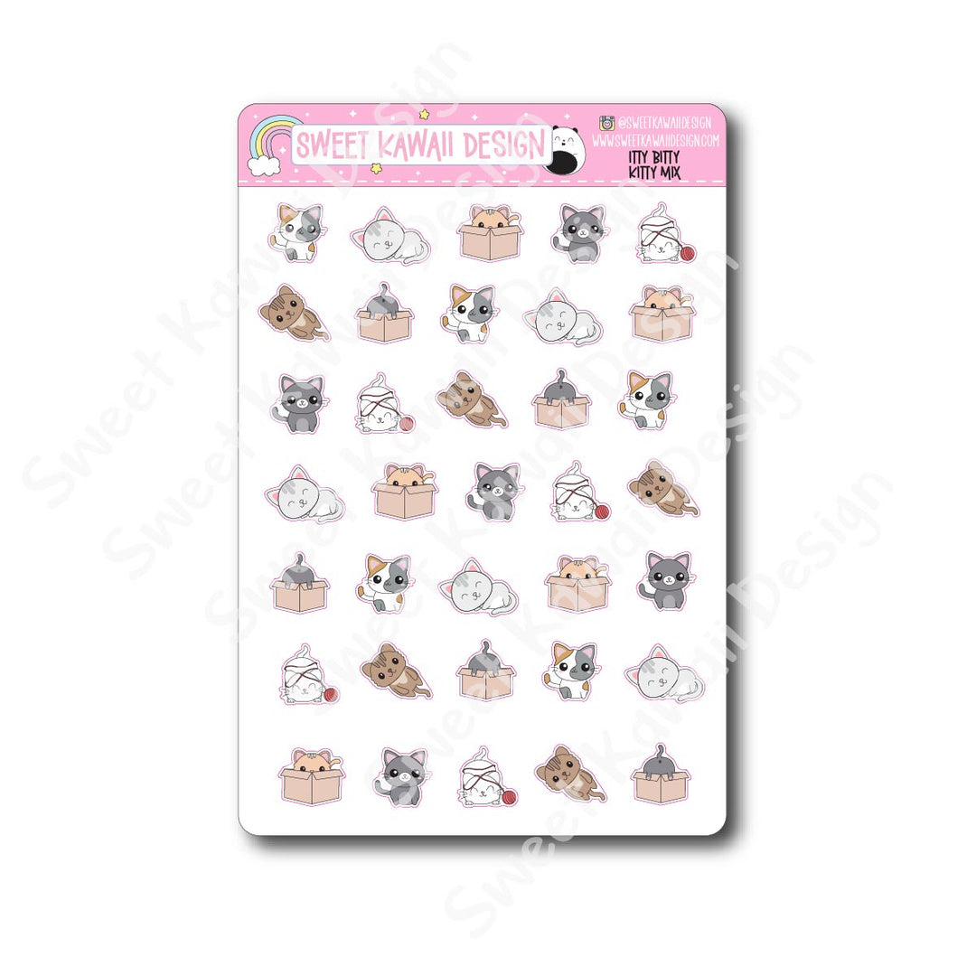 Kawaii Kitty Stickers - Mix