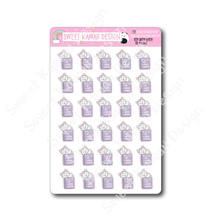 Kawaii Kitty Stickers -  To Do List