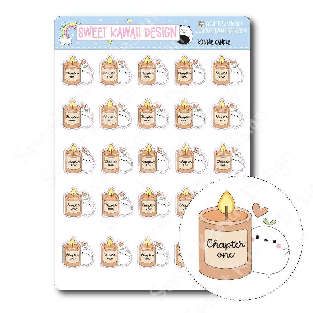 Kawaii Konnie Stickers - Candle