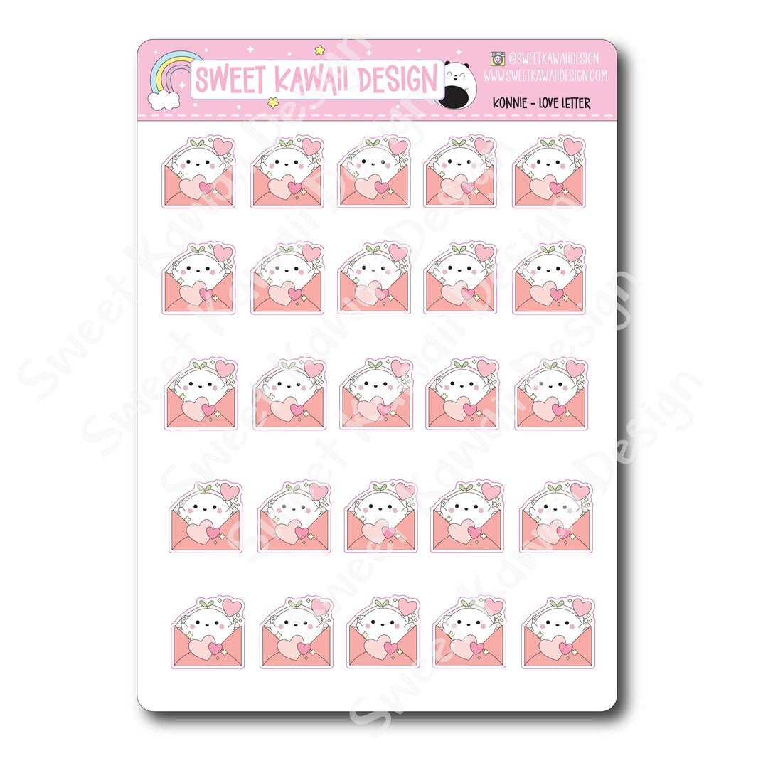 Kawaii Konnie Stickers - Love Letter