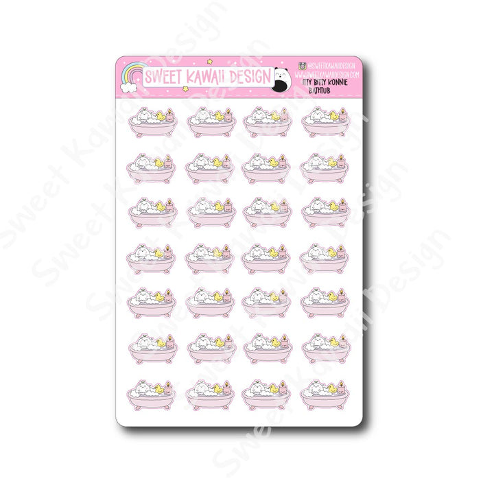 Kawaii Konnie Stickers - Bathtub