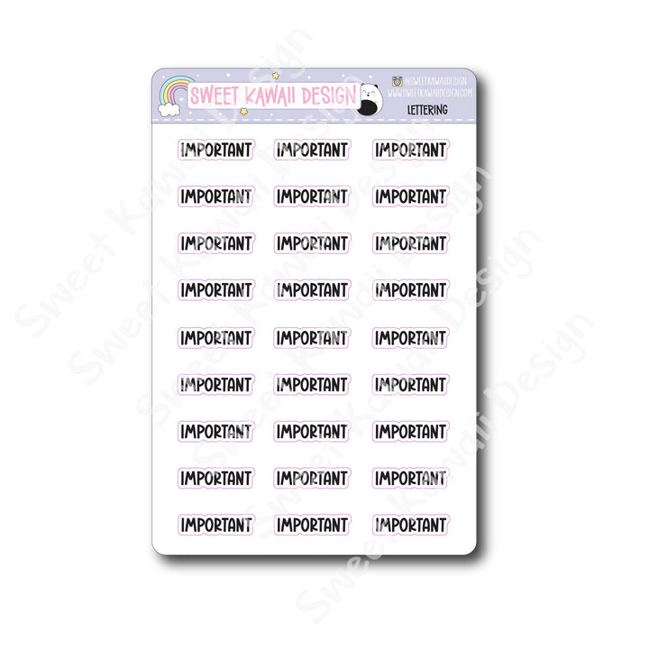 Lettering - Important