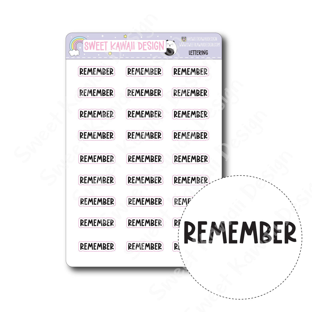 Lettering - Remember