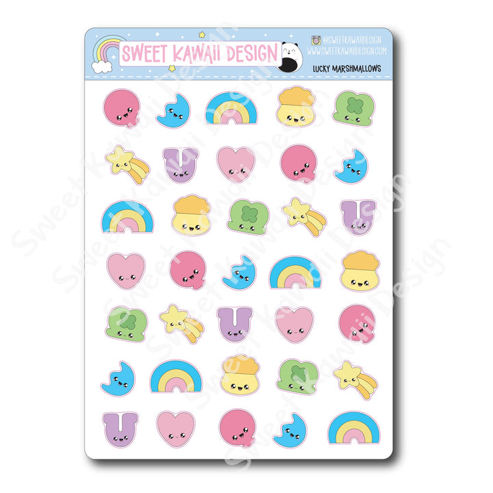 Kawaii Lucky Marshmallows Stickers