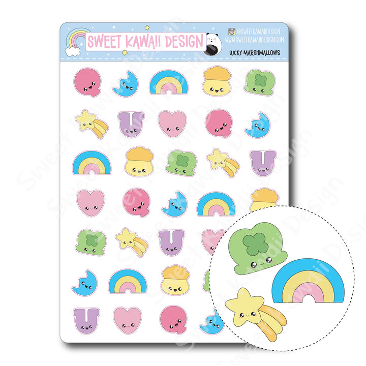 Kawaii Lucky Marshmallows Stickers