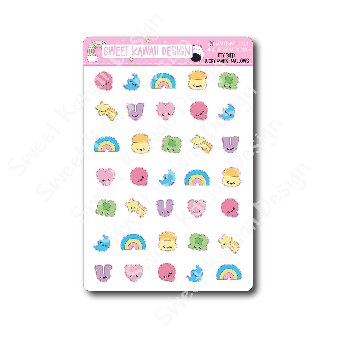 Kawaii Lucky Marshmallows Stickers