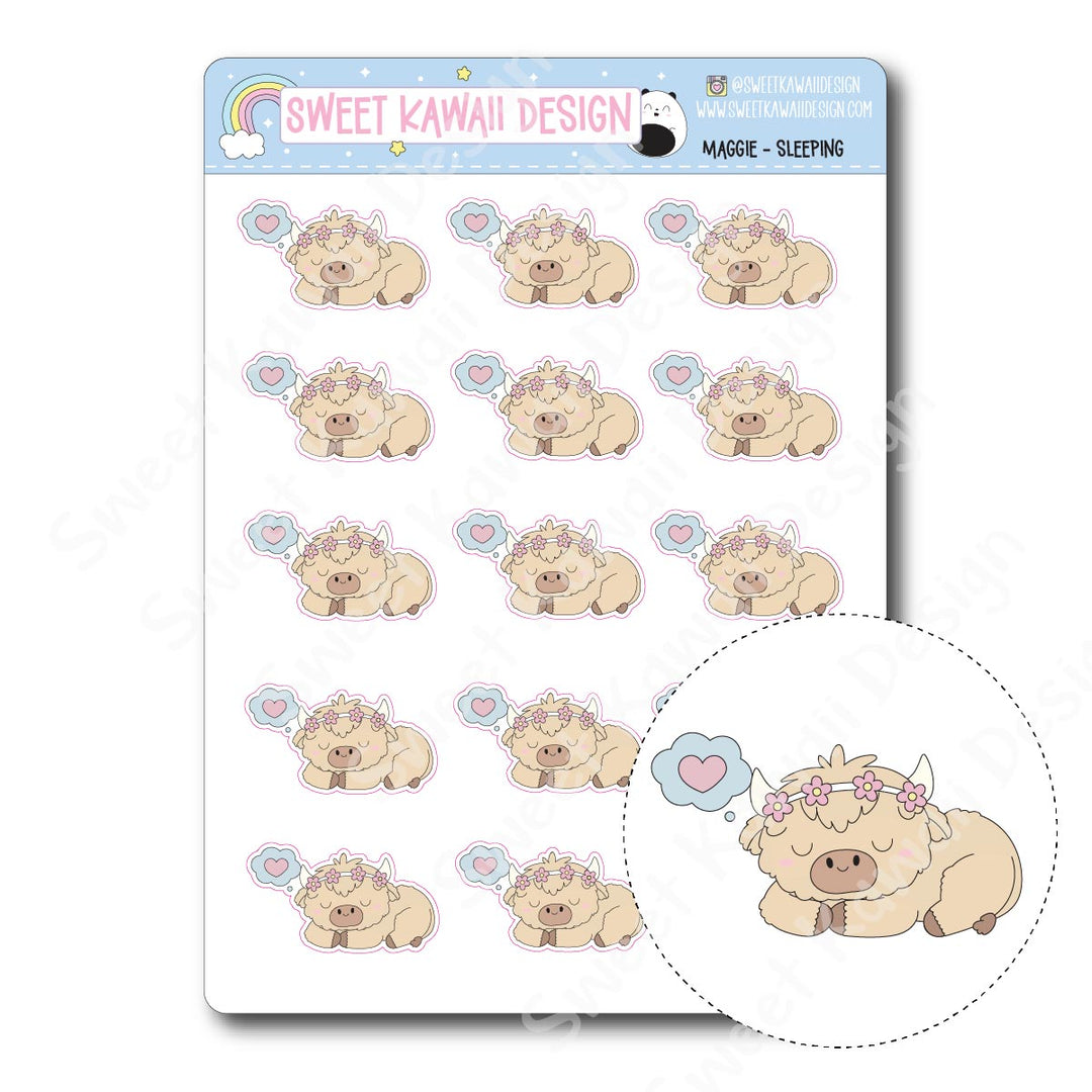 Kawaii Maggie Stickers - Sleeping