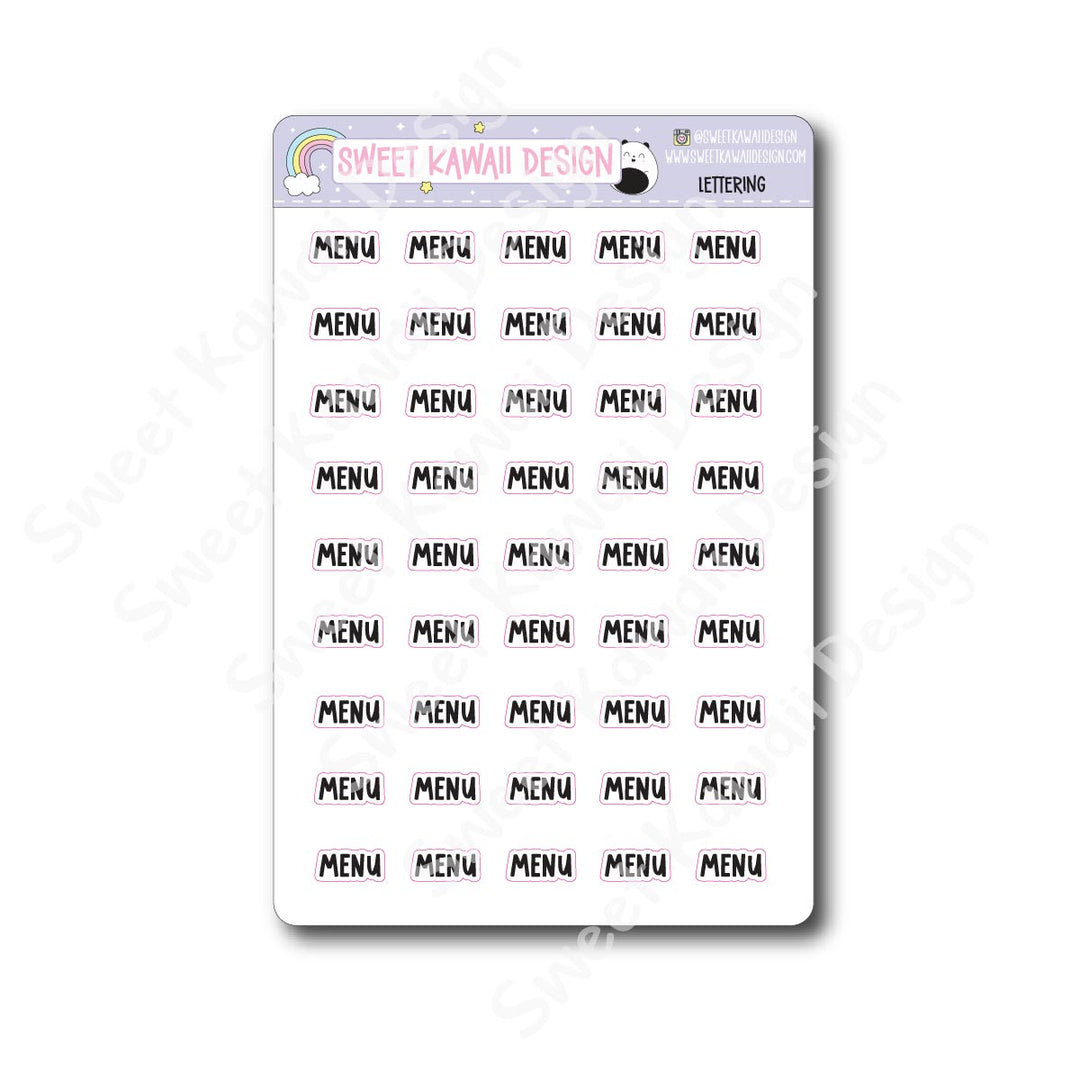 Lettering - Menu