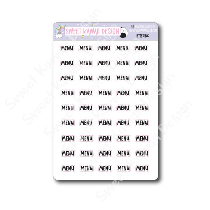 Lettering - Menu
