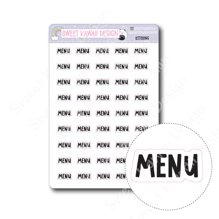 Lettering - Menu