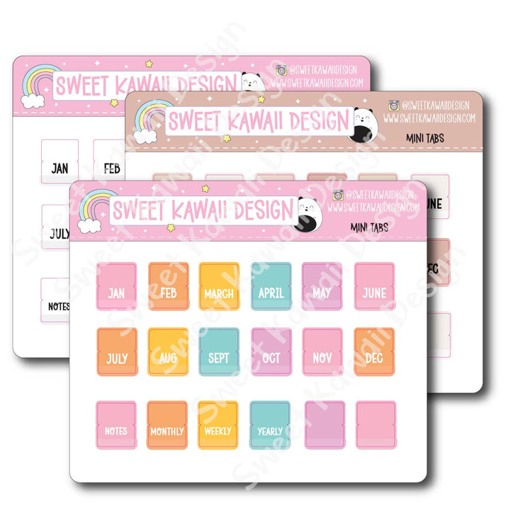 Mini Tab Stickers - Options Available
