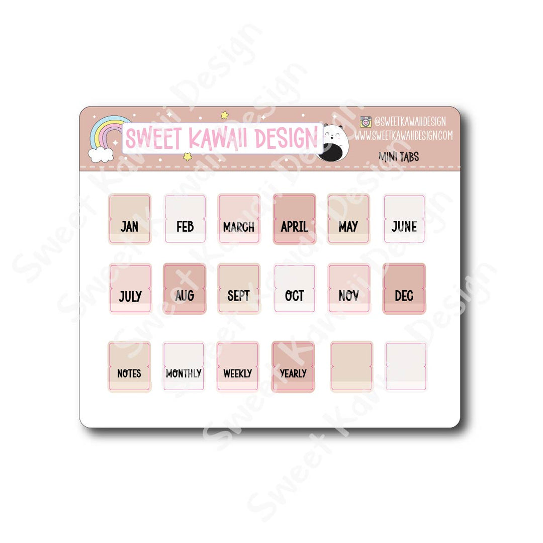 Mini Tab Stickers - Options Available