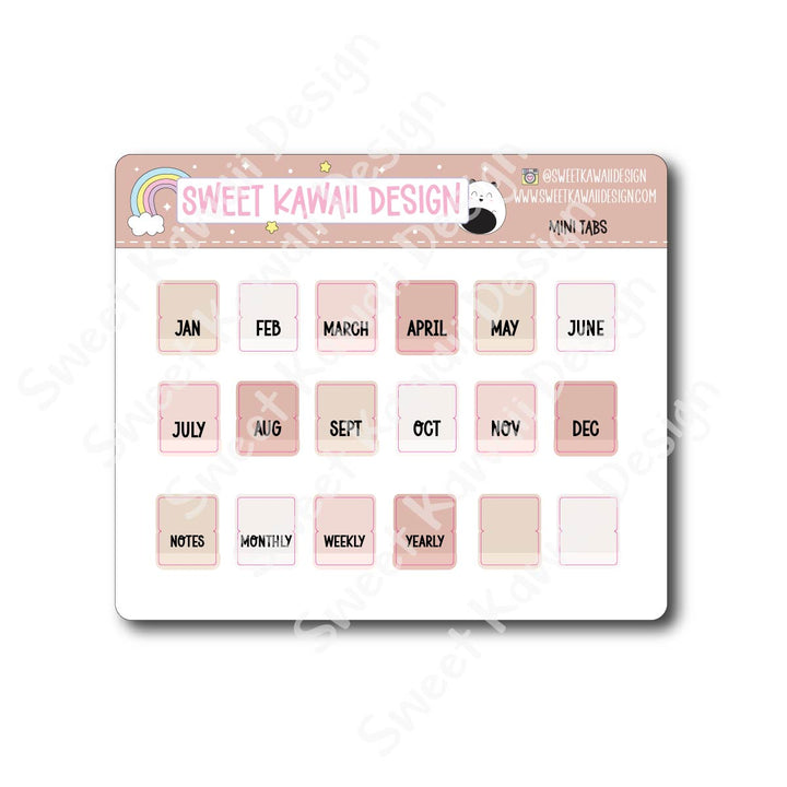 Mini Tab Stickers - Options Available