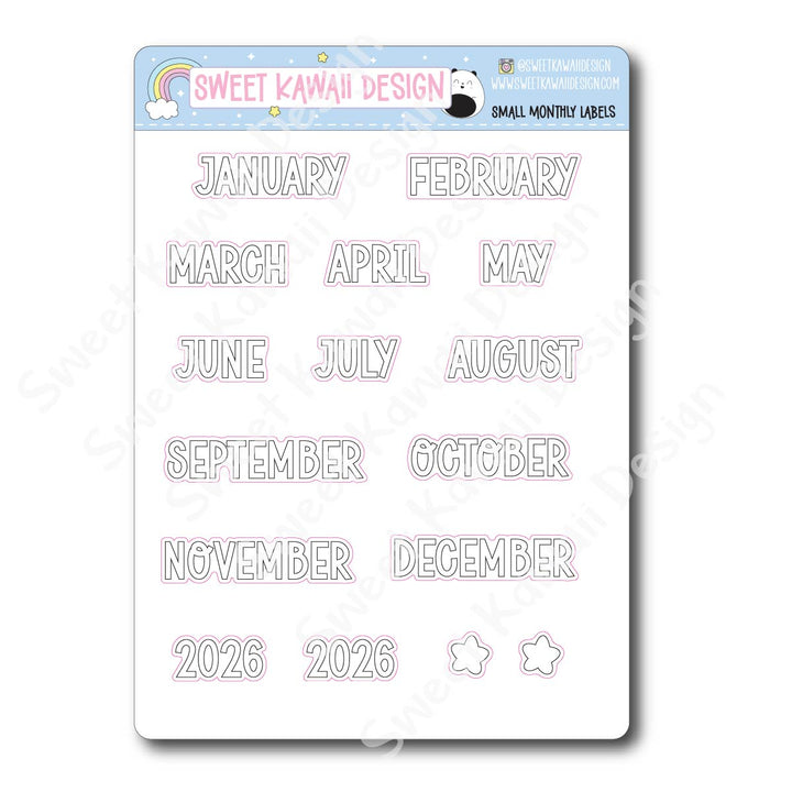 Monthly Label Stickers - Options Available