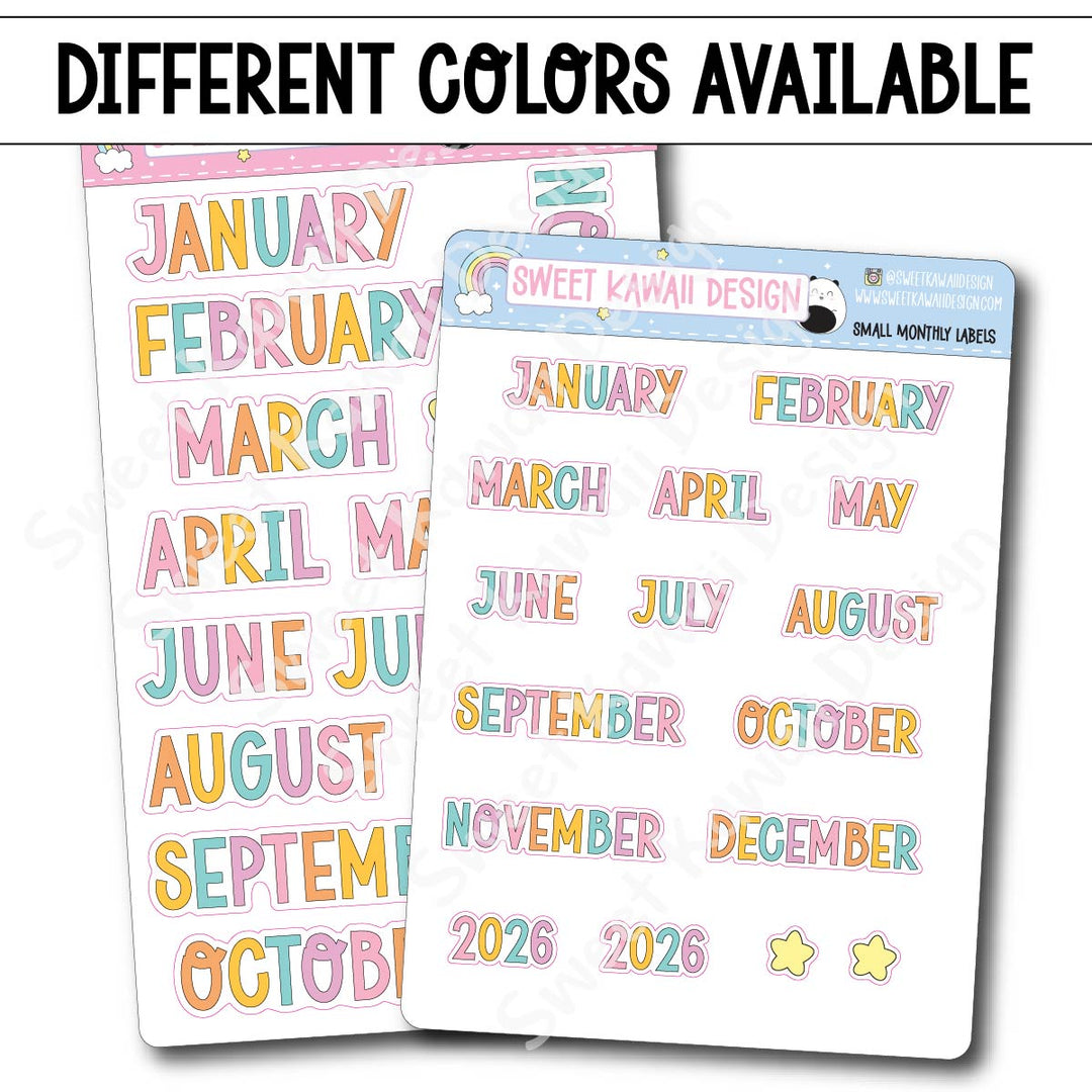 Monthly Label Stickers - Options Available