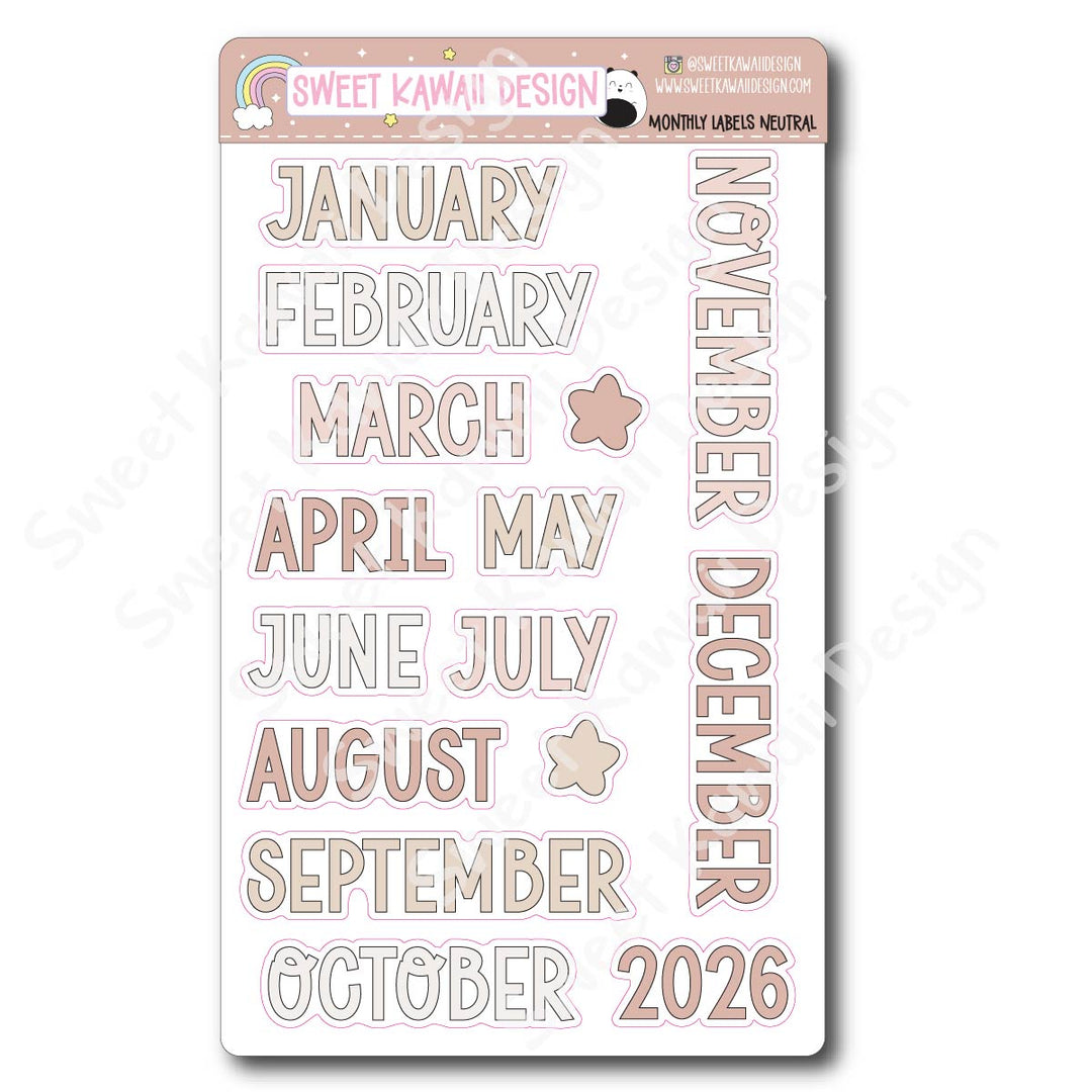 Monthly Label Stickers - Options Available