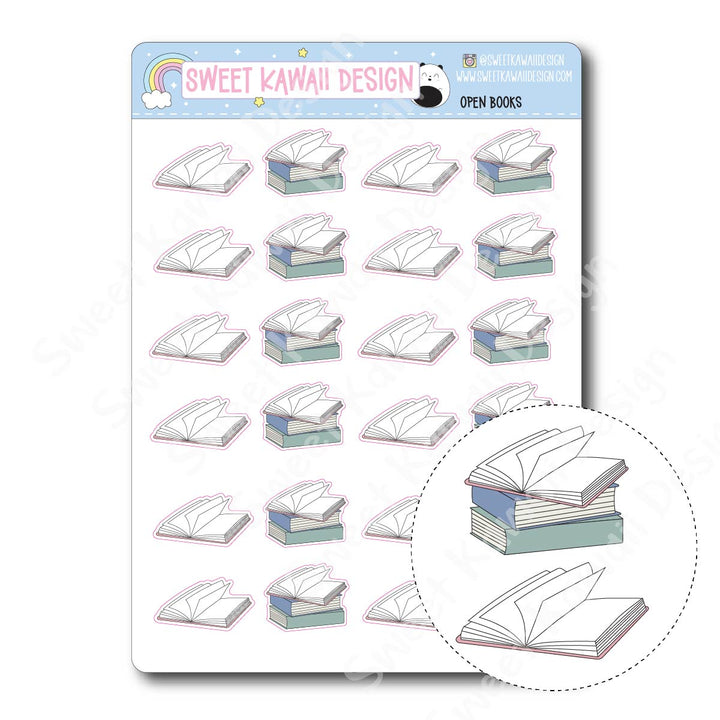 Kawaii Open Book Stickers