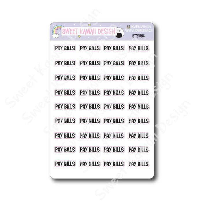 Lettering - Pay Bills