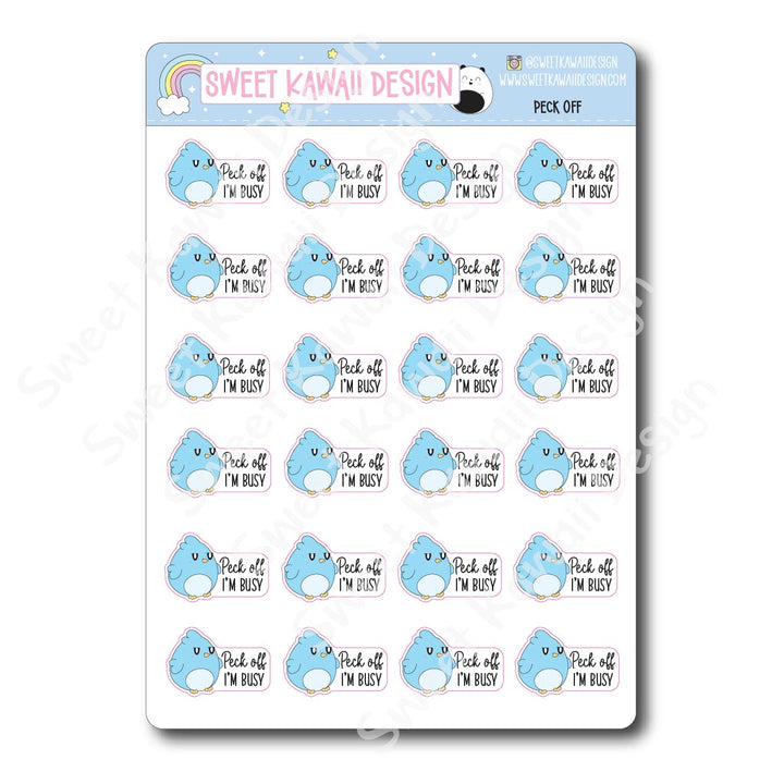 Kawaii Peck Off Stickers
