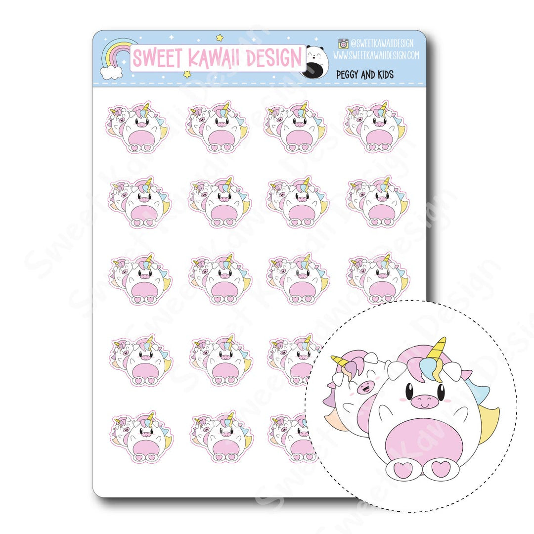 Kawaii Peggy and Kid Stickers