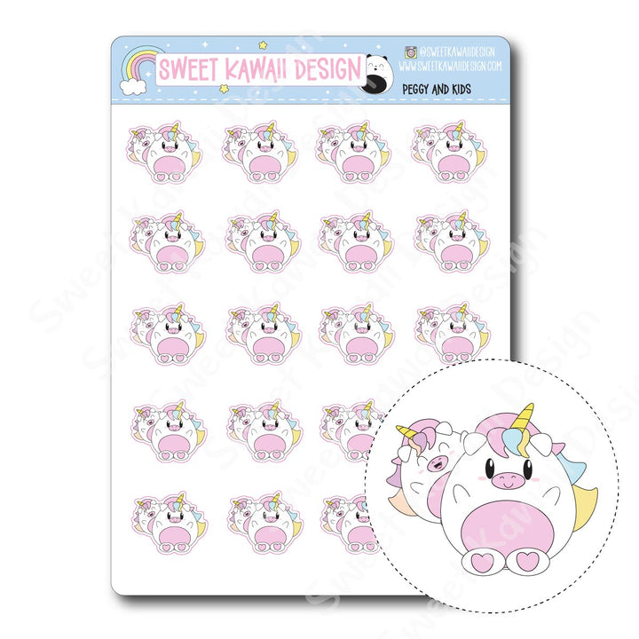 Kawaii Peggy and Kid Stickers