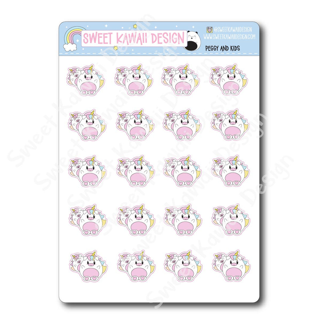 Kawaii Peggy and Kid Stickers
