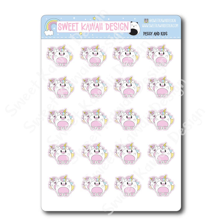 Kawaii Peggy and Kid Stickers