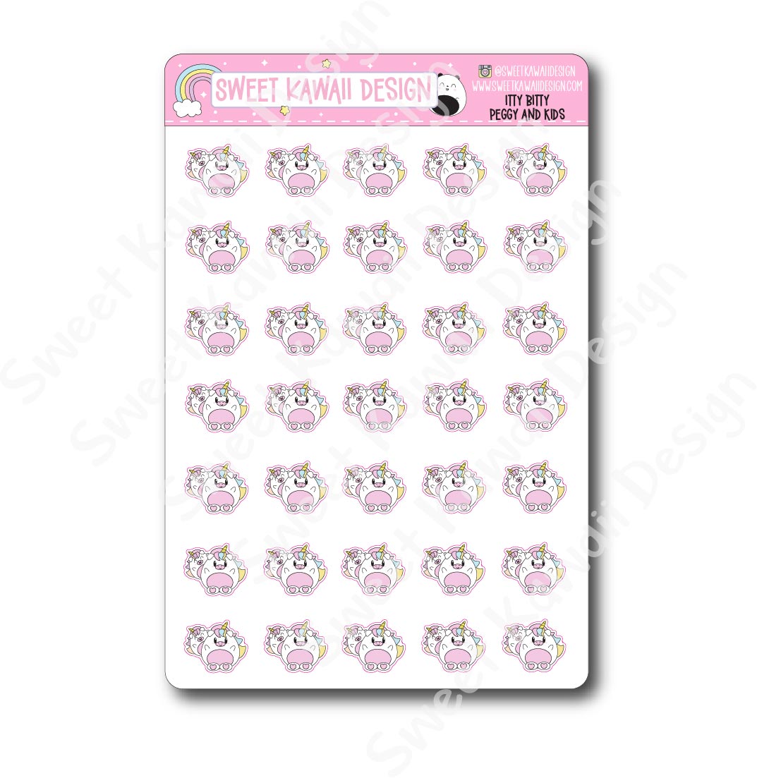 Kawaii Peggy and Kid Stickers