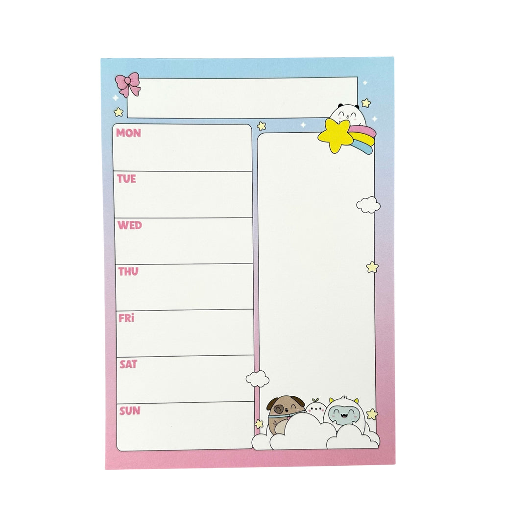 5x7 Notepad - Kawaii Dreams Weekly