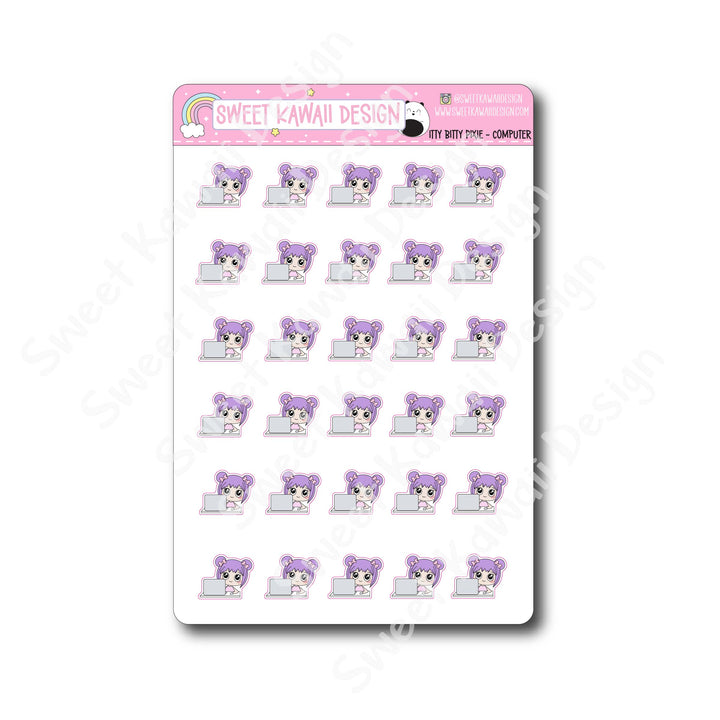 Kawaii Pixie Stickers - Computer