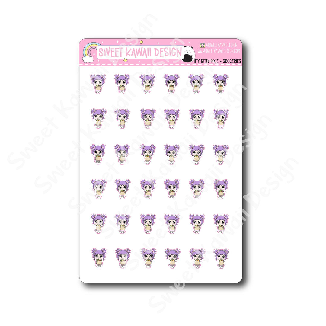 Kawaii Pixie Stickers - Groceries