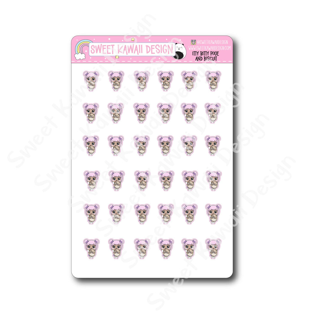 Kawaii Pixie and Biscuit Stickers