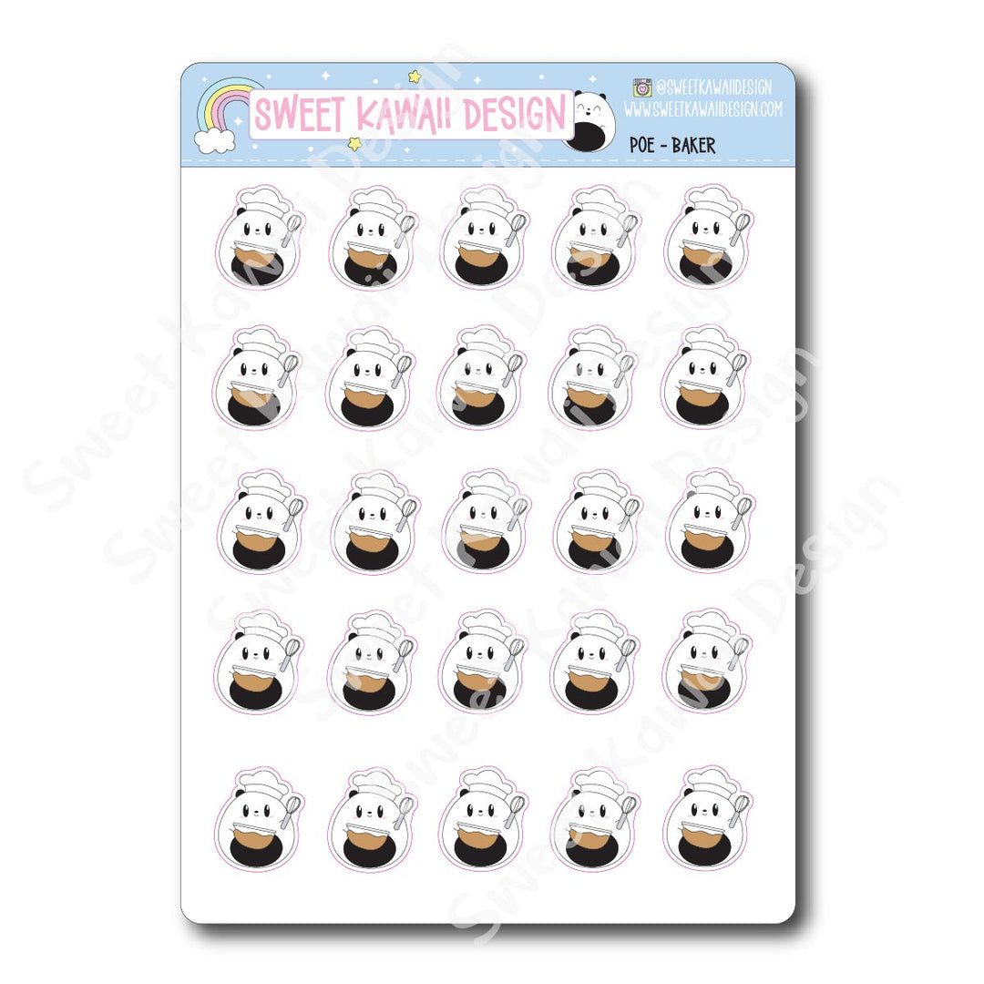 Kawaii Poe Stickers - Baker