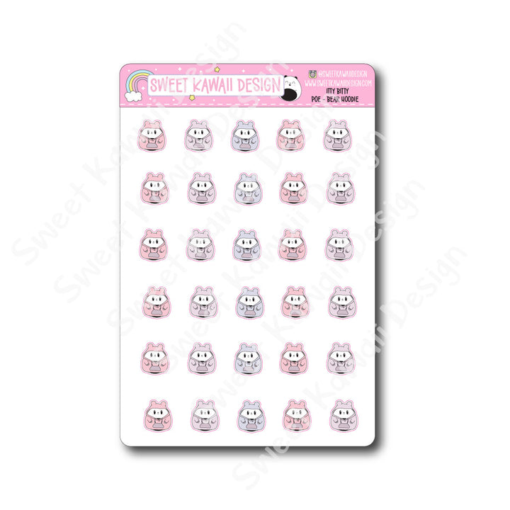 Kawaii Poe Stickers - Bear Hoodie