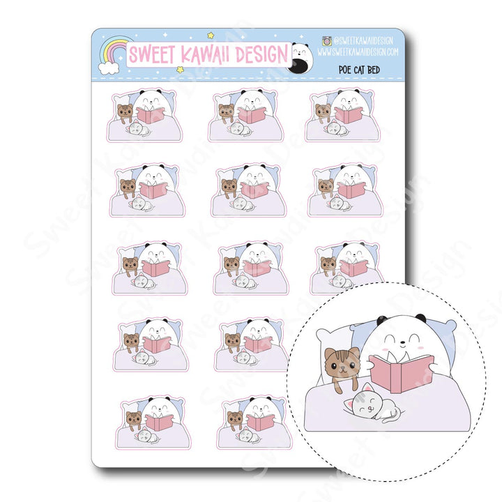 Kawaii Poe Stickers - Cat Bed