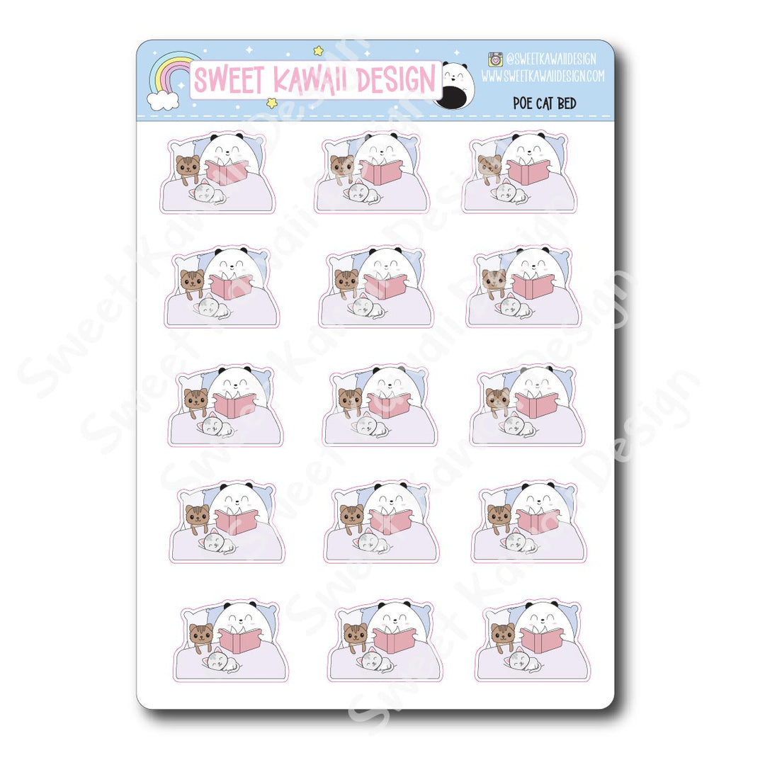 Kawaii Poe Stickers - Cat Bed