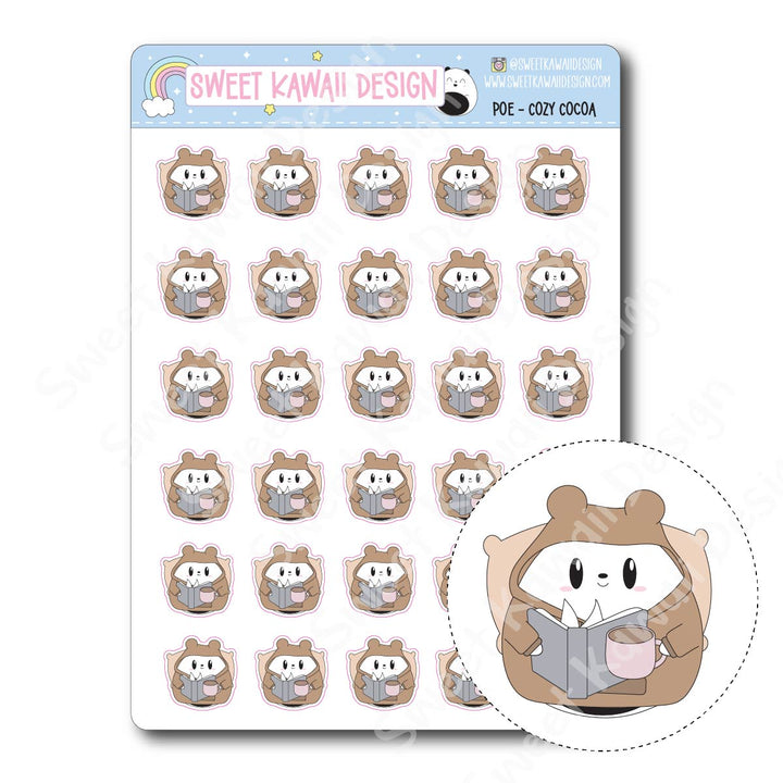 Kawaii Poe Stickers - Cozy Cocoa