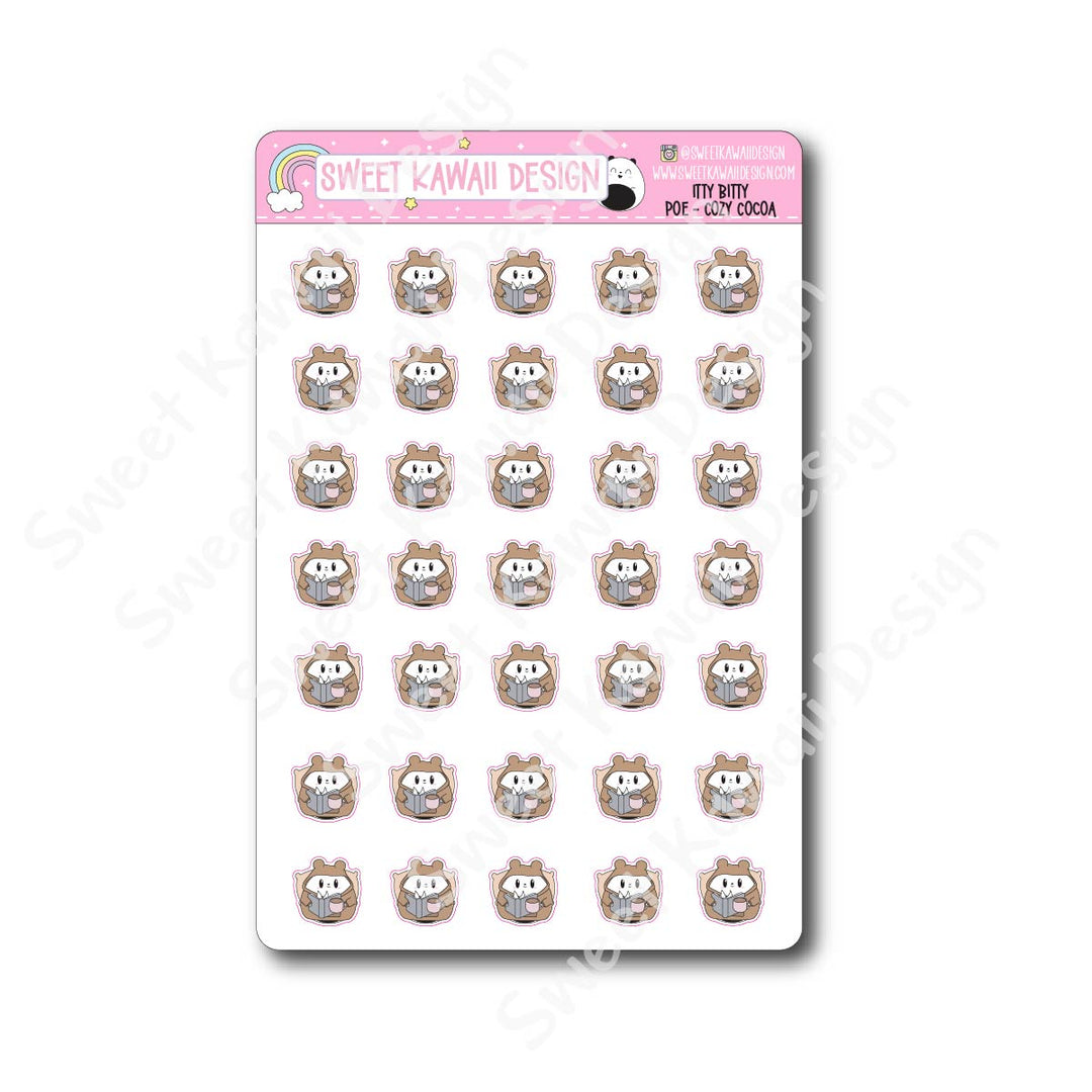 Kawaii Poe Stickers - Cozy Cocoa