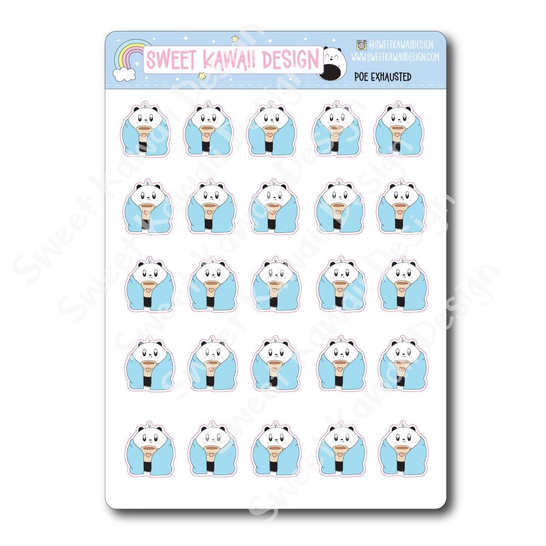Kawaii Poe Stickers -  Exhausted