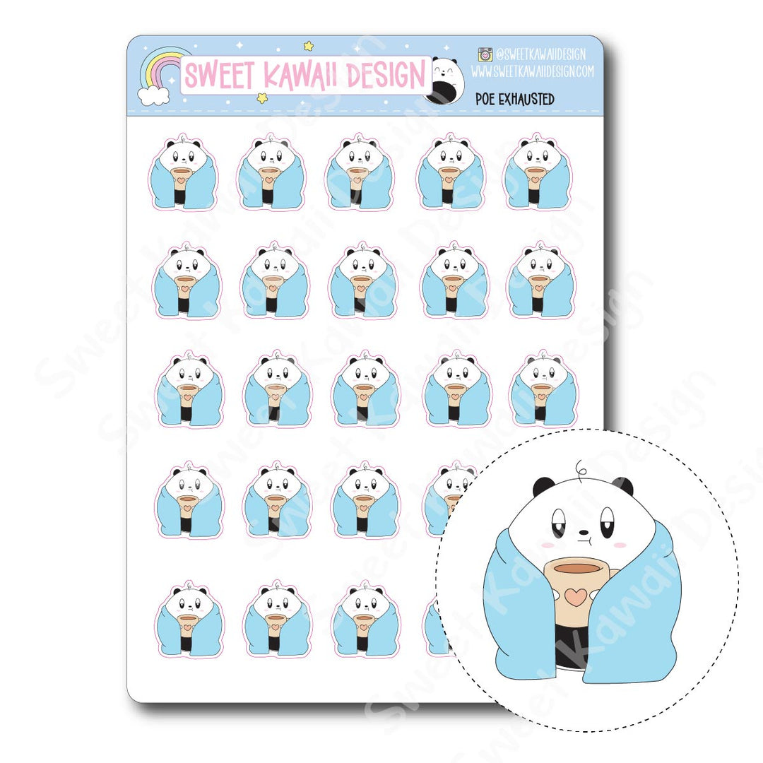Kawaii Poe Stickers -  Exhausted