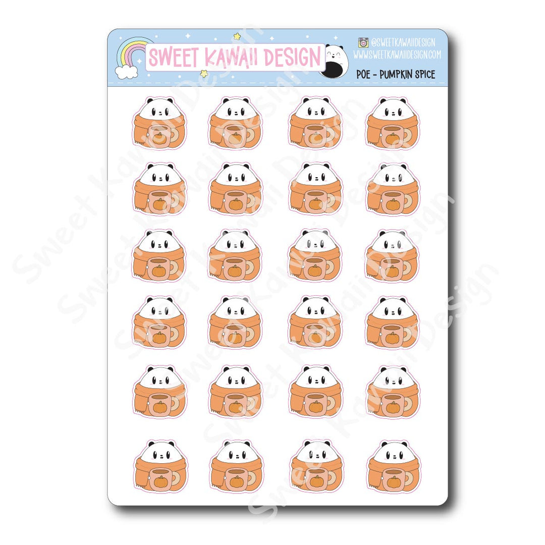Kawaii Poe Stickers - Pumpkin Spice