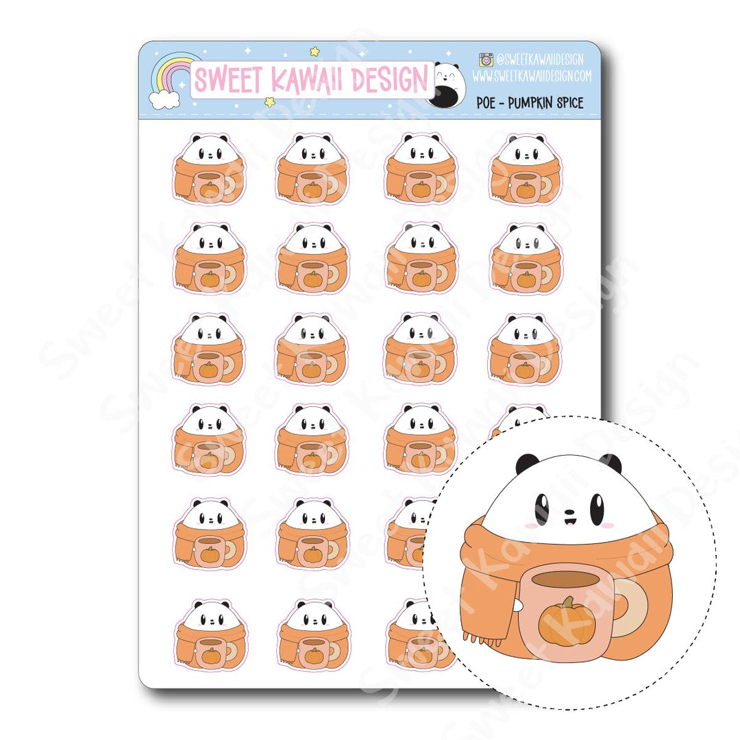 Kawaii Poe Stickers - Pumpkin Spice