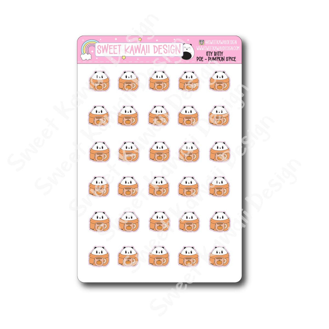 Kawaii Poe Stickers - Pumpkin Spice