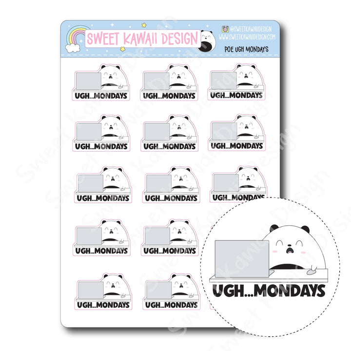 Kawaii Poe Stickers - Ugh Mondays