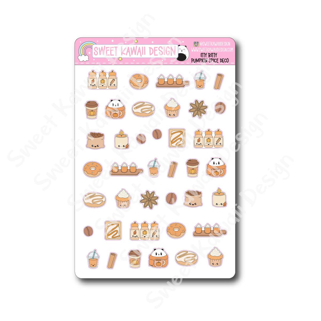 Kawaii Pumpkin Spice Deco 25 Stickers
