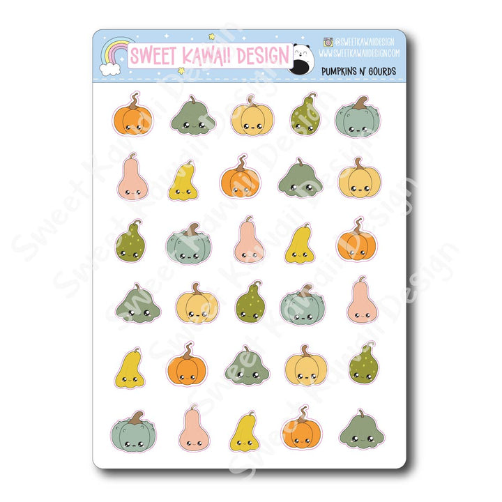 Kawaii Pumpkin n Gourds Stickers