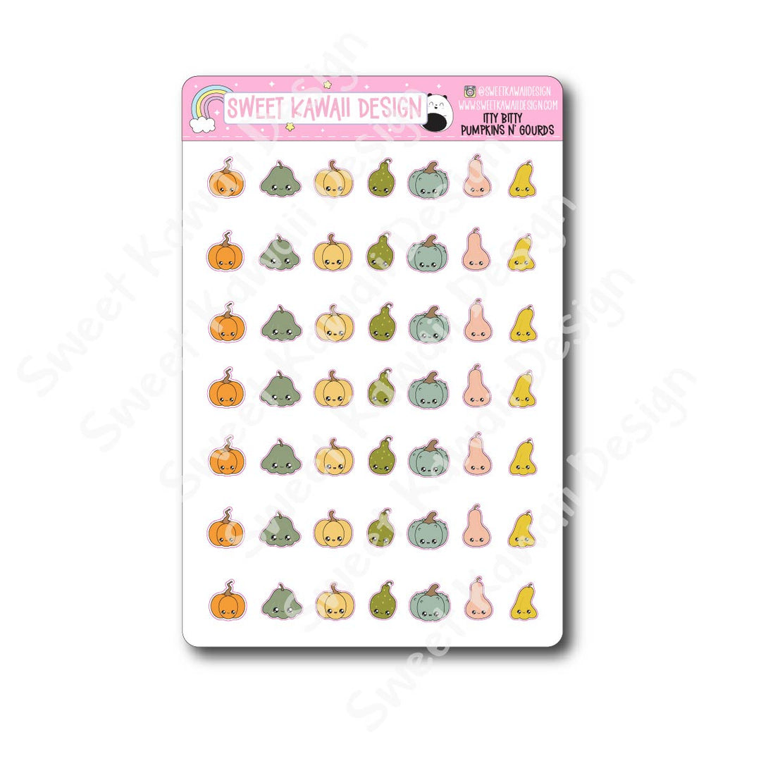 Kawaii Pumpkin n Gourds Stickers