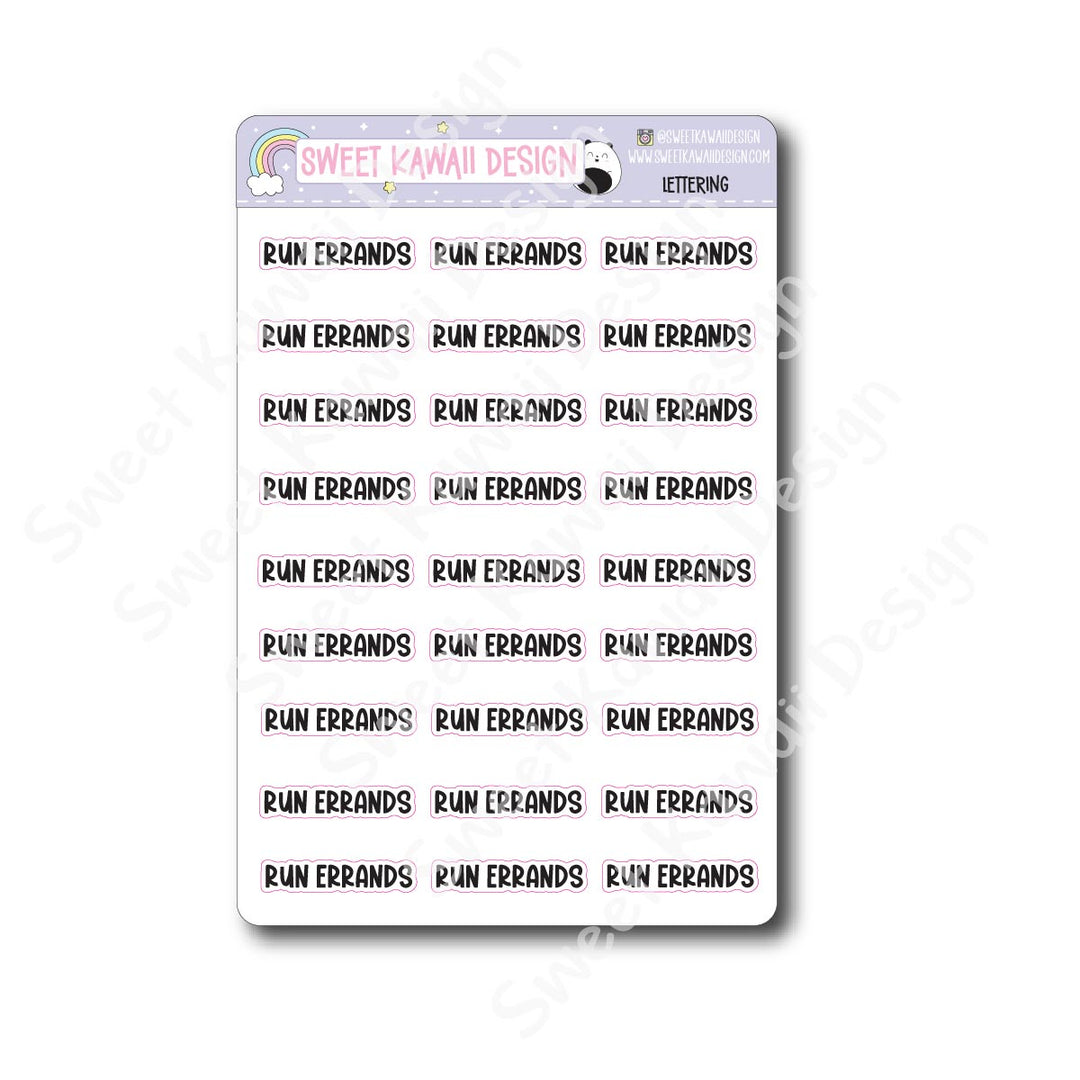 Lettering - Run Errands